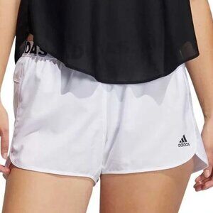 Adidas Aeroready White JacQ Sheer Short Pacer 3" Inseam Shorts Women's